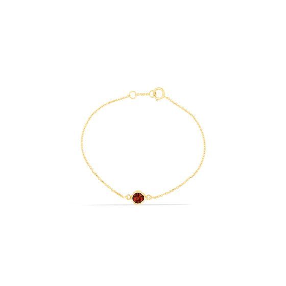 Garnet Ankle Bracelet - 14K Rose Gold / .04 Carats