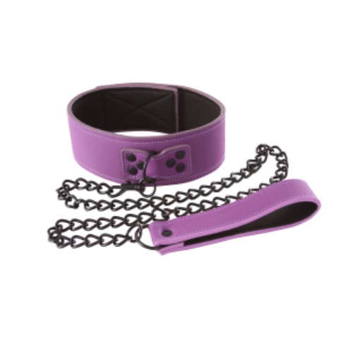 Lust Bondage Collar and Leash - Purple