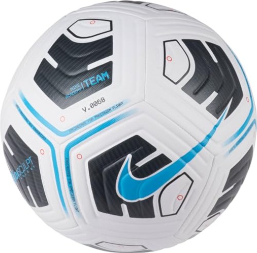 Nike Unisex – Erwachsene Academy-Team Fußball Ball - 5 - White / Black / Lt Blue Fury - Single