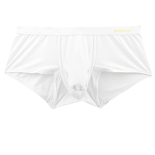 ZONBAILON Men's Bulge Enhancing Brief Dual Pouch Underwear Breathable Bikini’s Boxer Modal Trunk - Medium - 1pack/White