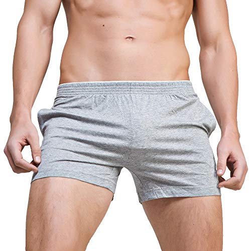 Men's Running Workout Active Shorts Cotton Gym Training Lounge Sleep Bottoms - 29-31 - Grey