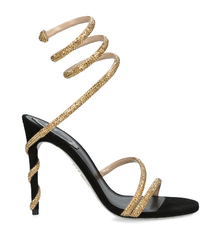 Rene Caovilla Womens Margot Jewelled Leather Heeled Sandals