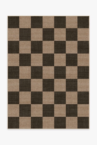 Checkerboard Soft Black Re-Jute Rug | Ruggable