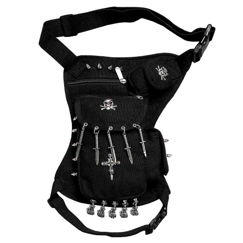 Studded Black Punk Goth Skull Bag
