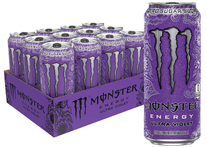 Monster Energy, Ultra Violet, 473mL cans, Pack of 12 - Ultra Violet 473 ml (Pack of 12)