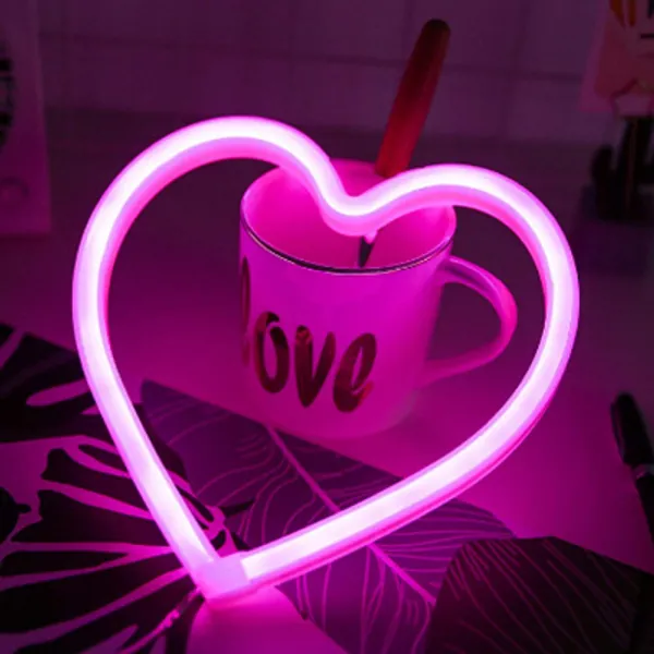Neon Lights, USB or Battery Powered Led Signs, Led Light Sign for Wall Decor, Neon Wall Signs, Light Up Signs Neon Lights for Christmas, Party, Living Room, Kids Room(Pink(Heart))
