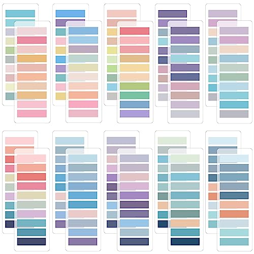 4000 Stück Haftstreifen, 20 Blöcke Notes Haftnotizen Pastell Haftmarker Beschreibbare Textstreifen Transparent für Seitenmarkierung Lesezeichen (Mehrfarbig) - 4000