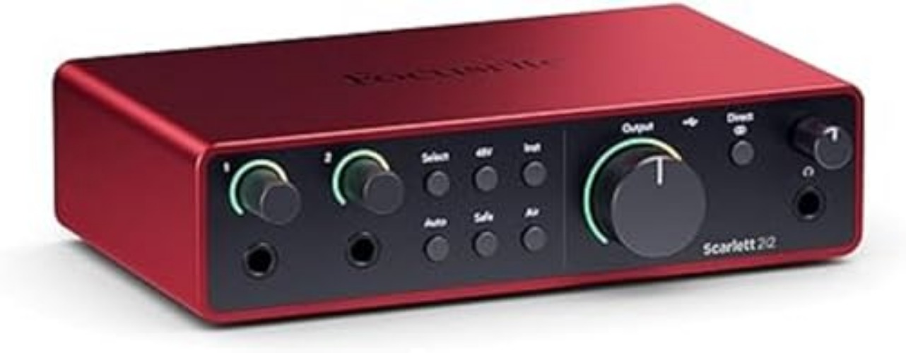 Focusrite Scarlett 2i2 4th Gen USB Audio Interface for Recording, Songwriting, Streaming and Podcasting — High-Fidelity, Studio Quality Recording, and All the Software You Need to Record - 2i2