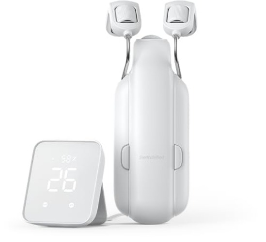 SwitchBot Smart Automatic Curtain Opener with Hub 2- Bluetooth Remote Control with App/Timer, Upgraded High-Performance Motor, Compatible with Alexa, Google Home, HomeKit(Curtain 3,Rod)