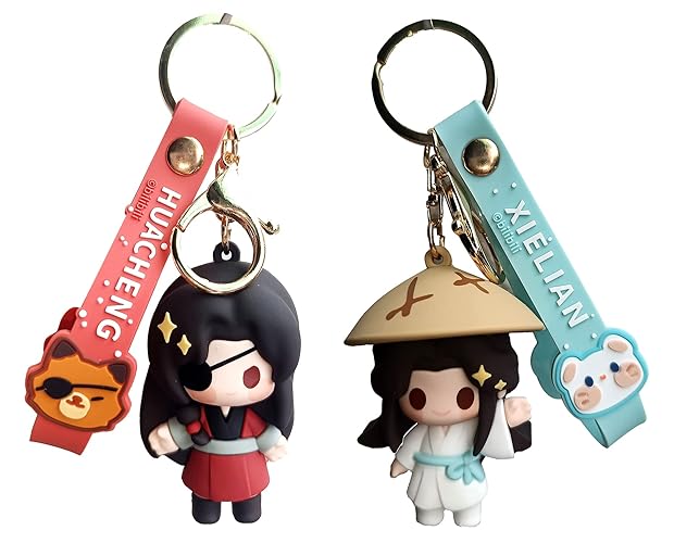 XFApreal Anime Heaven Officials Blessing Xie Lian Hua Cheng Keychians Tian Guan Ci Fu Keyring Keychains - Xielian and Ghost King