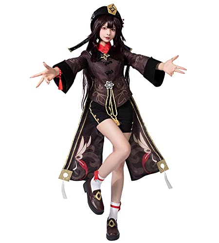 Cosfun Genshin Impact Zhongli Bennett Albedo Venti Nilou Cosplay Costume Multiple roles Jacquard Upgrade Ver. - Hu Tao(jacquard Ver.) - Medium