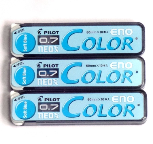 Pilot Color Mechanical Pencil Lead Eno, 0.7mm, Soft Blue, 10 Lead Ã—3 Pack/total 30 Leads (Japan Import) [Komainu-Dou Original Package] - 1