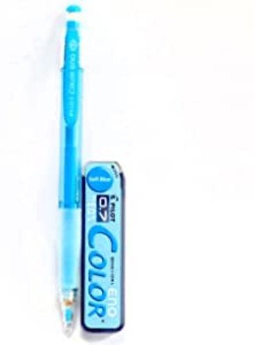 Pilot Color Eno Soft Blue Set, 0.7mm Mechanical Pencil + Mechanical Pencil Lead 0.7mm, Soft Blue, 10 Leads(Japan Import)