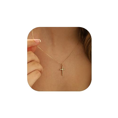 MONOZO Cross Necklace for Women - 14K Gold Plated Cross Necklace Layered Gold Cross Necklace Tiny Sideway Cross Choker Necklace Gold Cross Necklaces for Women Trendy Gold Jewelry Gifts for Women Girls - "Gold - Cross