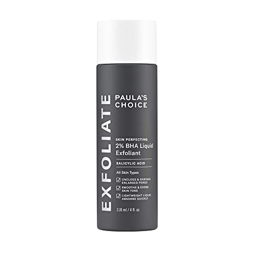 Paulas Choice--SKIN PERFECTING 2% BHA Liquid Salicylic Acid Exfoliant--Facial Exfoliant for Blackheads, Enlarged Pores, Wrinkles & Fine Lines, 4 oz Bottle - 4.00 Fl Oz (Pack of 1)