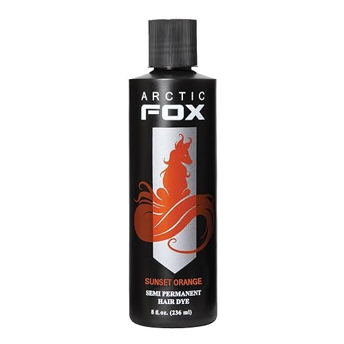 ARCTIC FOX Vegan and Cruelty-Free Semi-Permanent Hair Color Dye (8 Fl Oz, SUNSET ORANGE) - SUNSET ORANGE - 8 Fl Oz (Pack of 1)