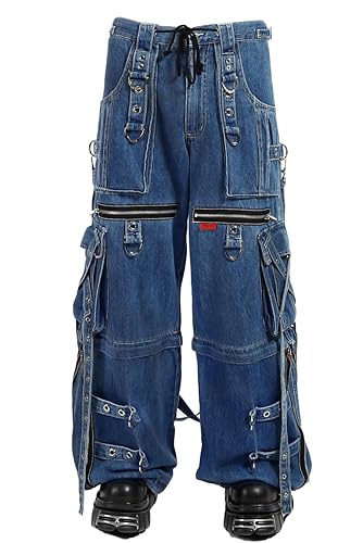 Tripp NYC X-Strap Zip Off Denim Pants [Indigo Blue] - X-Large - Indigo Denim