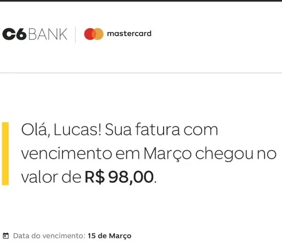 Credit Card bill / Cartão de Crédito 