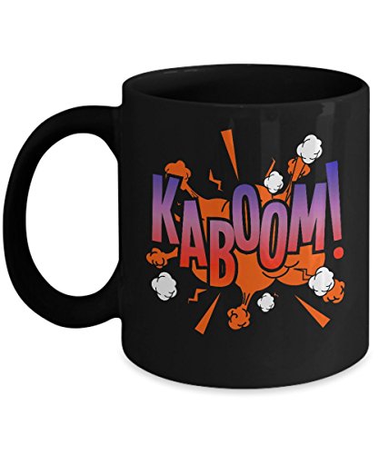 KABOOM! Comic Book Graphic Style - Ceramic Coffee Mug - 11oz - Black
