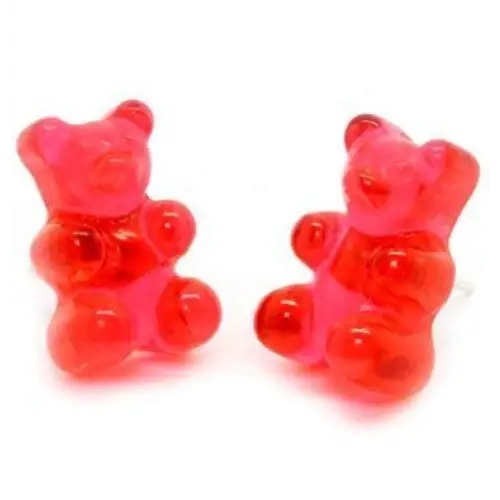 Gummy Bear Resin Earrings in Assorted Delicious Colors - Red