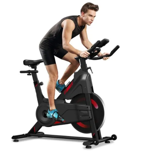 Yoleo Indoor Cycling Magnetic Resistance Exercise Bike (2022 Upgraded New Version), Heavy Duty Flywheel, Super-Silent, LCD Monitor, Pulse Sensor, Water Bottle Holder, Home Gym Stationary Bike