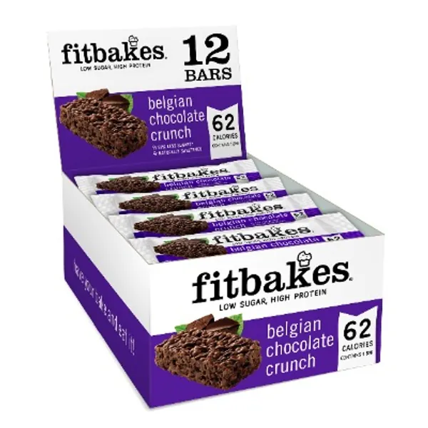 Fitbakes Low Calorie Snacks - 62 Calories (12x19g) Crunchy Belgian Chocolate, Diabetic Chocolate, Keto Snacks, Sugar Free Sweets, Healthy Snacks, Diet Food, Keto Chocolate Bars, Sugar Free Chocolate