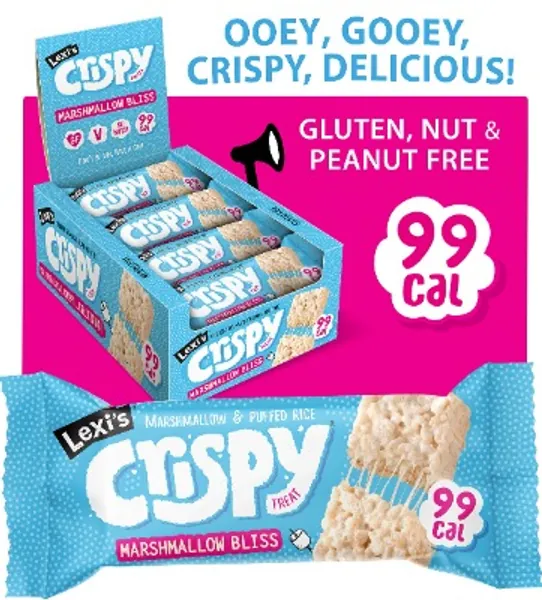 Lexi’s® 99 Calorie Marshmallow Crispy Treat Bars | Less than 100 Calories! | Gluten Free, Low Fat, Healthy Snacks | Vegetarian | Dairy Free, Nut Free | Low FODMAP| Ooey Gooey Marshmallow Bliss x12
