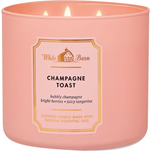 Bath and Body Works White Barn Champagne Toast 3 Wick Candle 14.5 Ounce Basic White Barn Label, Scented - 1 pack