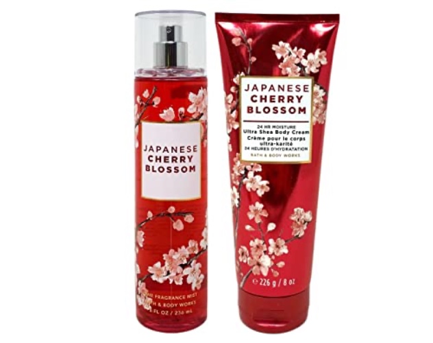 Bath & Body Works Fine Fragrance Mist & Ultra Shea Body Cream Japanese Cherry Blossom 2 Piece Set Full Size 8oz.