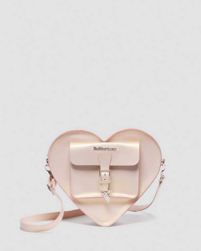 DR MARTENS Metallic Shift Leather Heart Shaped Bag