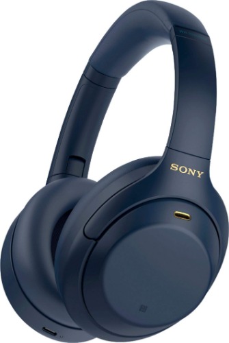 Sony WH-1000XM4 Wireless Noise-Cancelling Over-The-Ear Headphones Midnight Blue (Renewed) - Blue