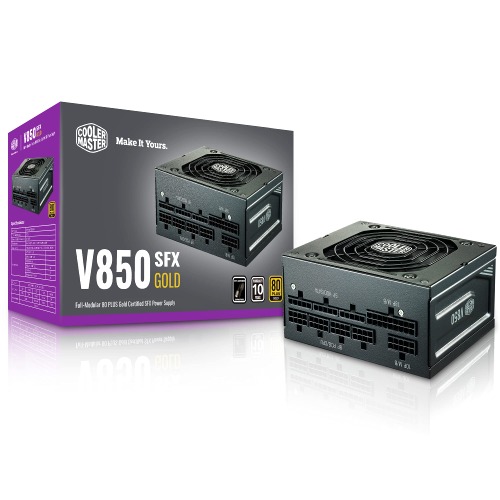 Cooler Master V850 SFX Gold Full Modular, 850W, 80+ Gold Efficiency, ATX Bracket Included, Quiet FDB Fan, SFX Form Factor, 10 Year Warranty - 