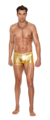 Men's Gold Lame Boxer Brief - Large-xlarge - Gold