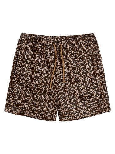 Romwe Men's Drawstring Waist Casual Printed Shorts with Pockets Straight Leg Beach Shorts