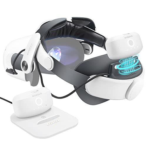 BOBOVR M2 Plus Head Strap Twin Battery Combo Compatible with Quest 2,VR Power Bank Charger Station/Dock with B2 Battey Pack,Recirculating Power Supply System