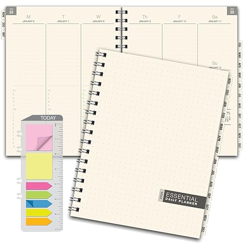 ESSENTIAL 2025 Monthly & Weekly Planner with Tabs, 8.5"x11": 14 Months (November 2024 - December 2025), Professional, Simple, Easy-to-Use Design and Frosted Poly Cover for Extra Protection (Frosted) - 8.5"x11" - 2025