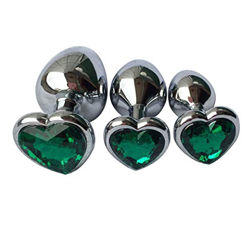 3Pcs Heart Shaped Plug Kit - Green