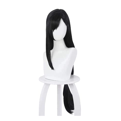 TLSD Tifa Lockhart Cosplay Wig Anime Long Black Straight Costume Hair for Women Halloween Party Synthetic Wigs - Tifa Lockhart