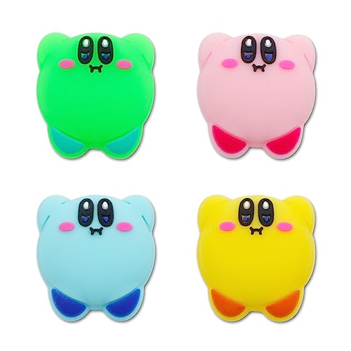 PERFECTSIGHT Switch Thumb Grips Caps, Cute Joystick Caps for Nintendo Switch/Switch Lite/Switch OLED Kirby Fans, 4 PCS Thumbstick Cover, Analog Stick Button Cover for NS Joycon Controller，4 Color - 4 Color Kirbi