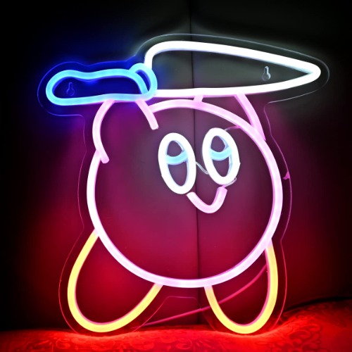 Kawaii Anime Kirby Knife Led Neon Signs Retro style Neon Light For Gamers and Anime Fans Perfect for Gaming rooms, Bedrooms - Anime