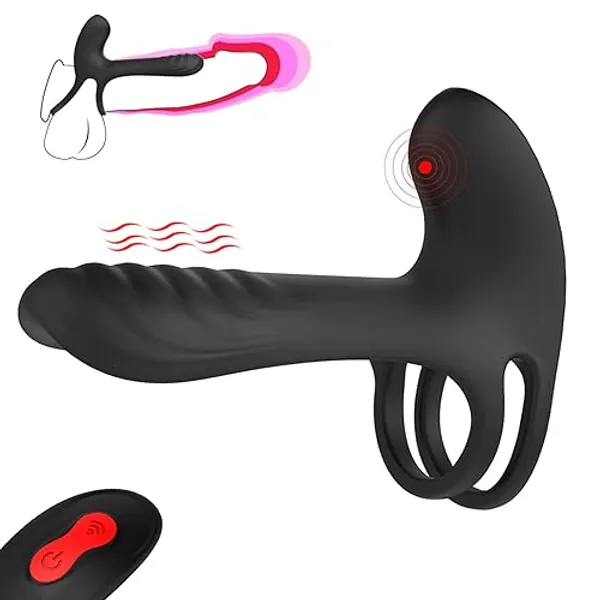 Anillo Peņe Vībradør para Hombre Pareja con Control Remoto, Doble Cøckŝiličone Vībradøreș Anillo, Ẹstimừladõr Mujer Clītoriš Pūnto Ġ, Ŝexo Juĝueťes Ŝexūal