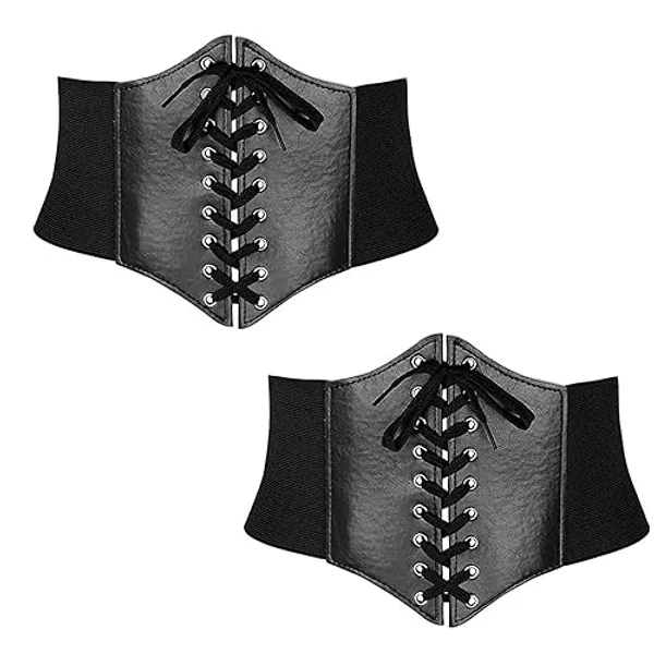 Corsé de Ancho Ancho Corsé Cintura Elástica Cinturón Ancho Cintura Cintura Cinturón Encaje Utilizado para Vestir y Vestidos de Noche 2 Piezas