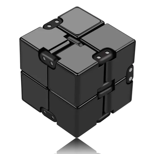 Funxim Infinity Cube Fidget Cube Toy suitable for Adults & Kids, New Version Fidget Finger Toy Stress and Anxiety relief, Killing Time Fidget Toys Infinite Cube suitable for Office Staff (Black)