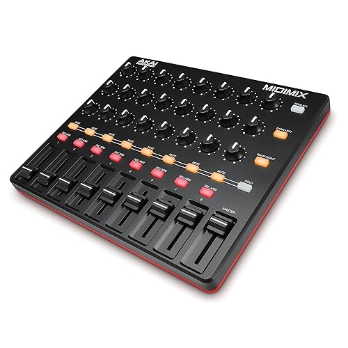 AKAI Professional MIDImix - USB MIDI Controller Mixer with Assignable Faders & Master Fader, 24 Knobs and 16 Buttons, 1 to 1 Mapping With Ableton Live - Single