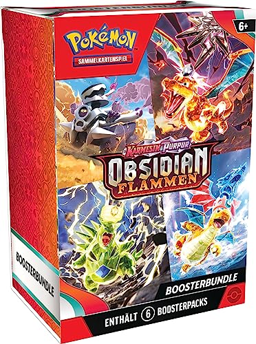 Pokémon-Sammelkartenspiel: Boosterbundle Karmesin & Purpur – Obsidianflammen (6 Boosterpacks) - Single