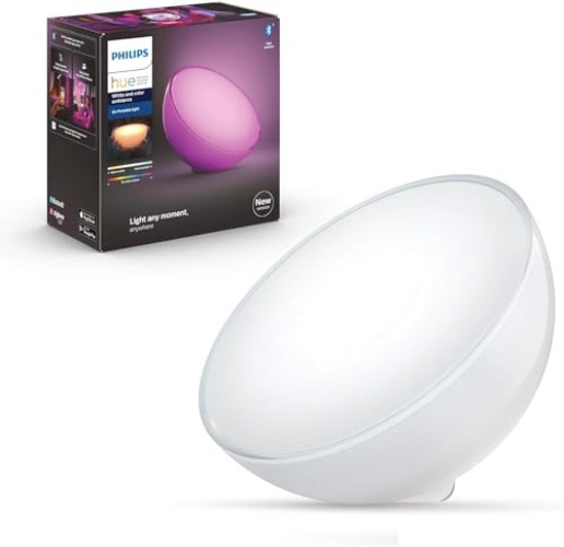 Philips Hue White & Color Ambiance Go Tischleuchte weiß 370lm, dimmbar, 16 Mio. Farben, steuerbar via App, kompatibel mit Amazon Alexa (Echo, Echo Dot)