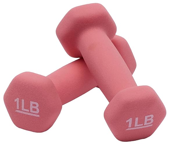 Amazon Basics Neoprene Dumbbell Hand Weights - 1 Pound, Pair