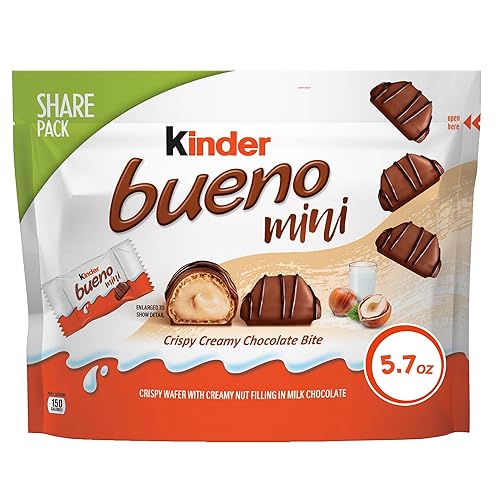 Kinder Bueno Mini, Milk Chocolate and Hazelnut Cream, Individually Wrapped Chocolate Bars, Share Size, 5.7 oz - 5.7 Ounce (Pack of 1)
