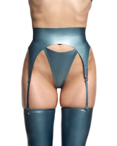 Garter Belt "Saga" Metallic Blue | Metallic Blue / Gold / S
