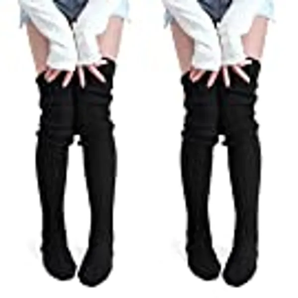 Pcavin Women's Thigh High Socks Over the Knee Cable Knit Boot Socks, Long Warm Fashion Leg Warmers Winter